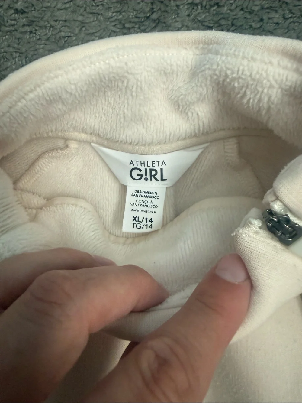 Athleta Girl Cream Cozy Karma Wrap Sz XL (14)